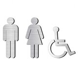 Placuta din aluminiu wc femei si barbati cu dizabilitati